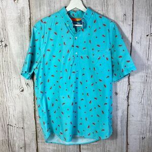 Chubbies Watermelon Print Button Front Stretch Pocket Shirt Size Large Summer